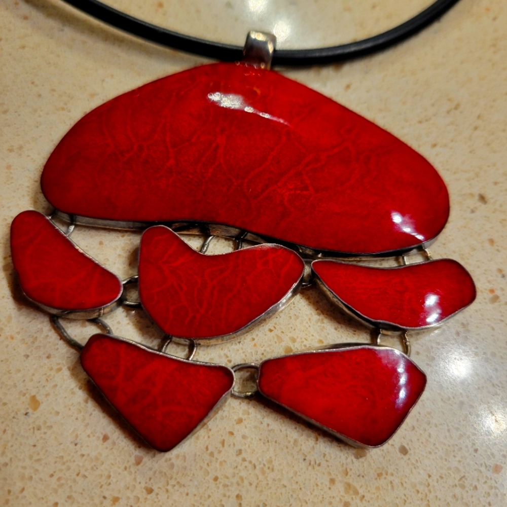 Crushed Coral Necklace Pendant